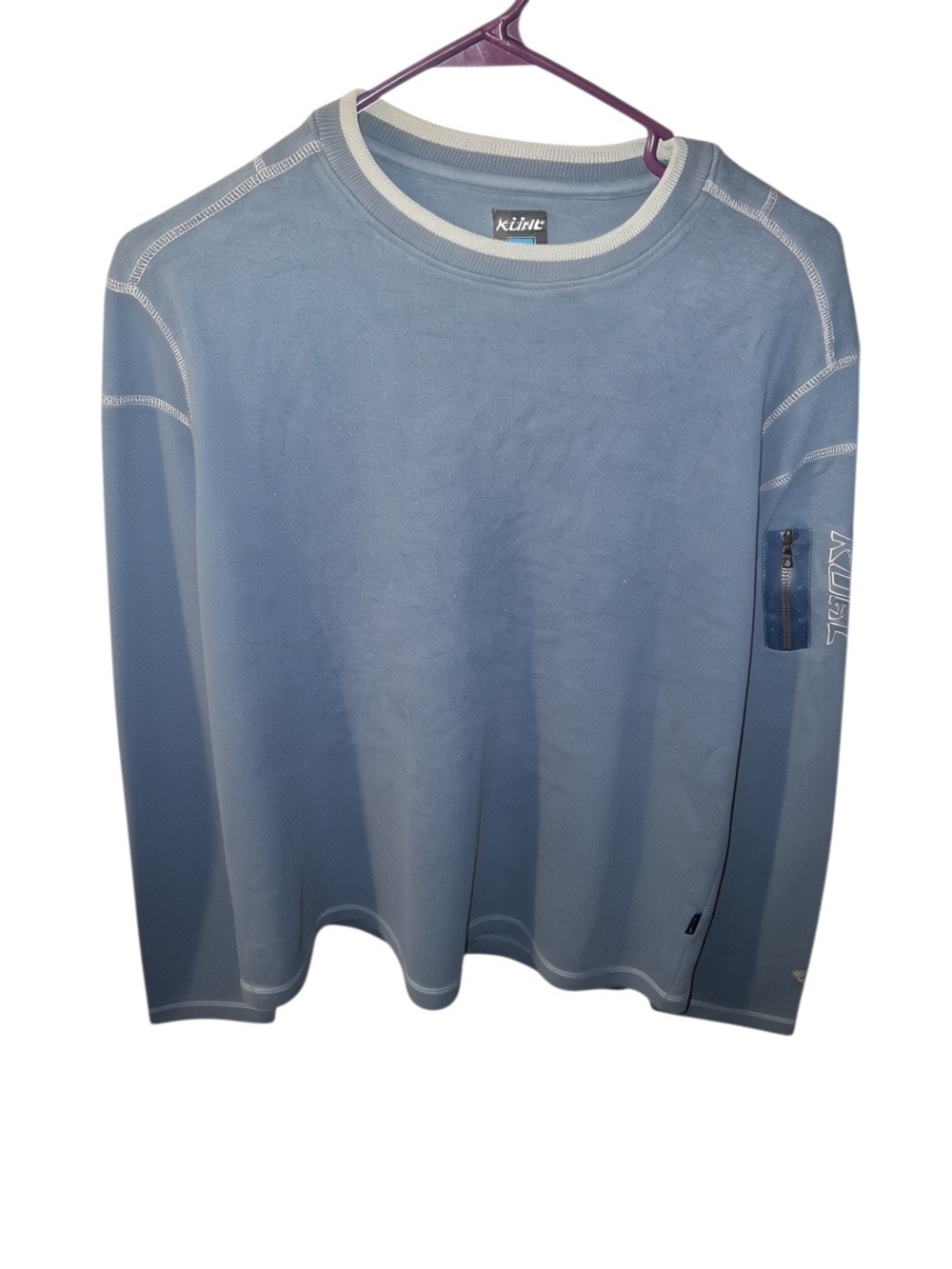 Men's Long Sleeve Crew in Dusty Blue
